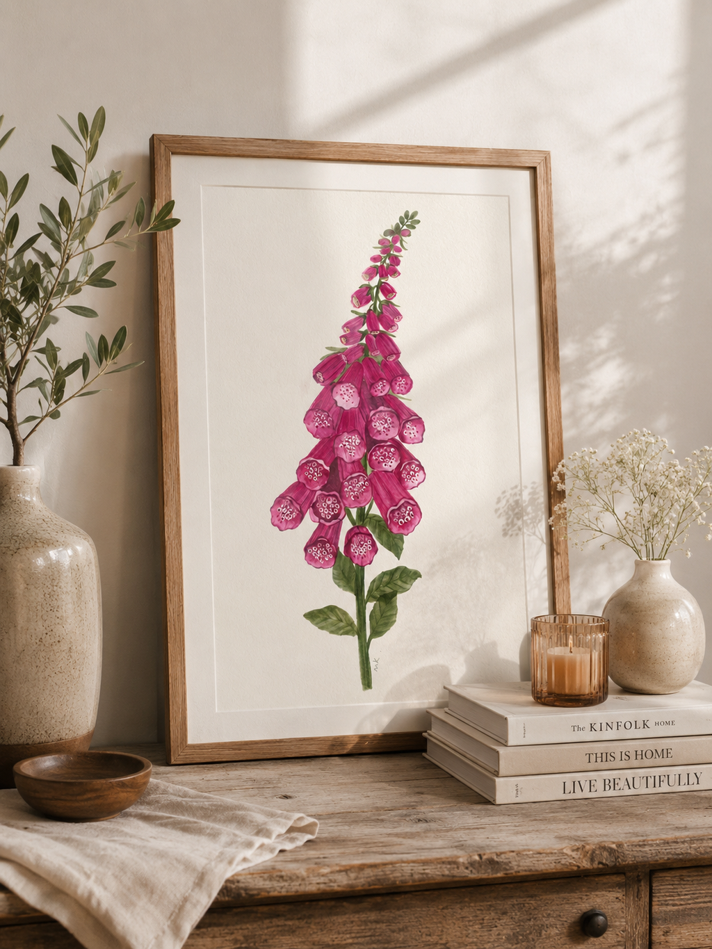 Foxglove Watercolor Art Print