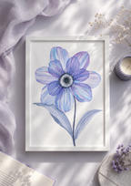 Soft Blue Layered Watercolor Art Original (Set of 3)