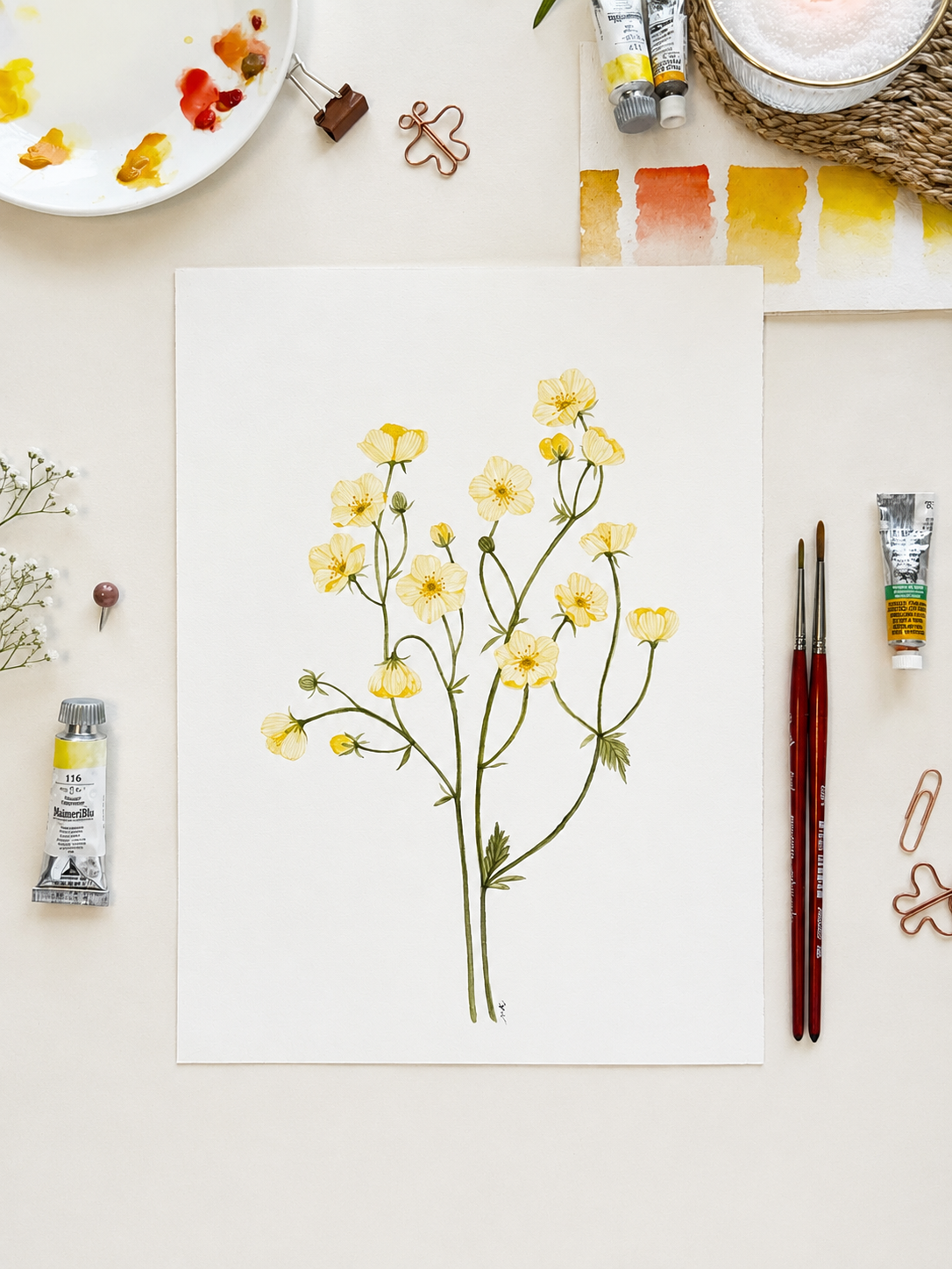 Buttercup Watercolor Art Print