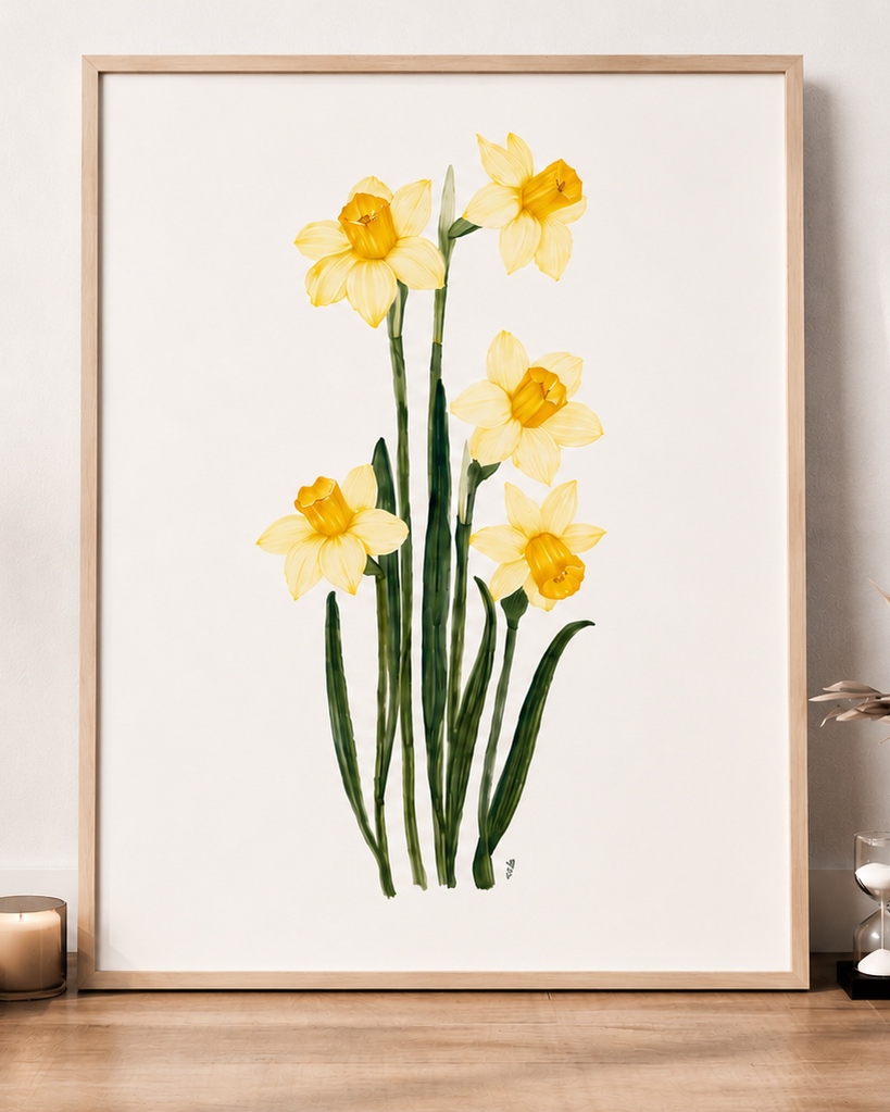 Daffodils Watercolor Art Print