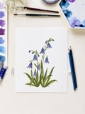 Blue Bells Watercolor Art Print