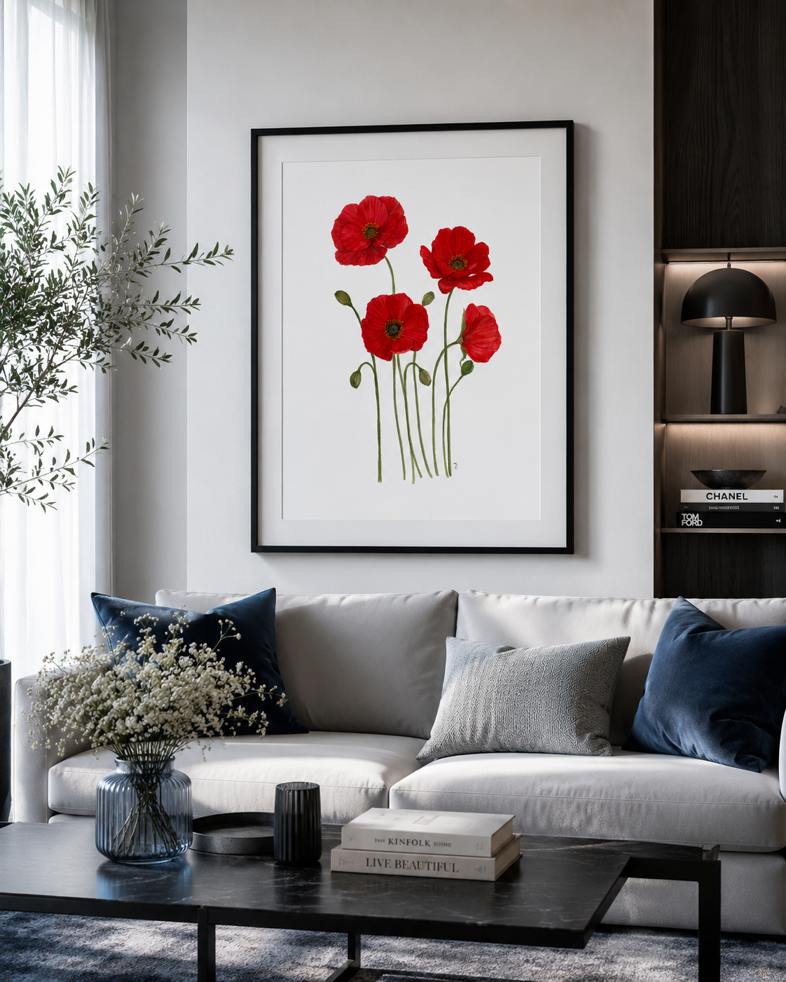 Red Poppy Watercolor Art Print