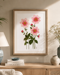 Pink Dahlia Watercolor Art Print