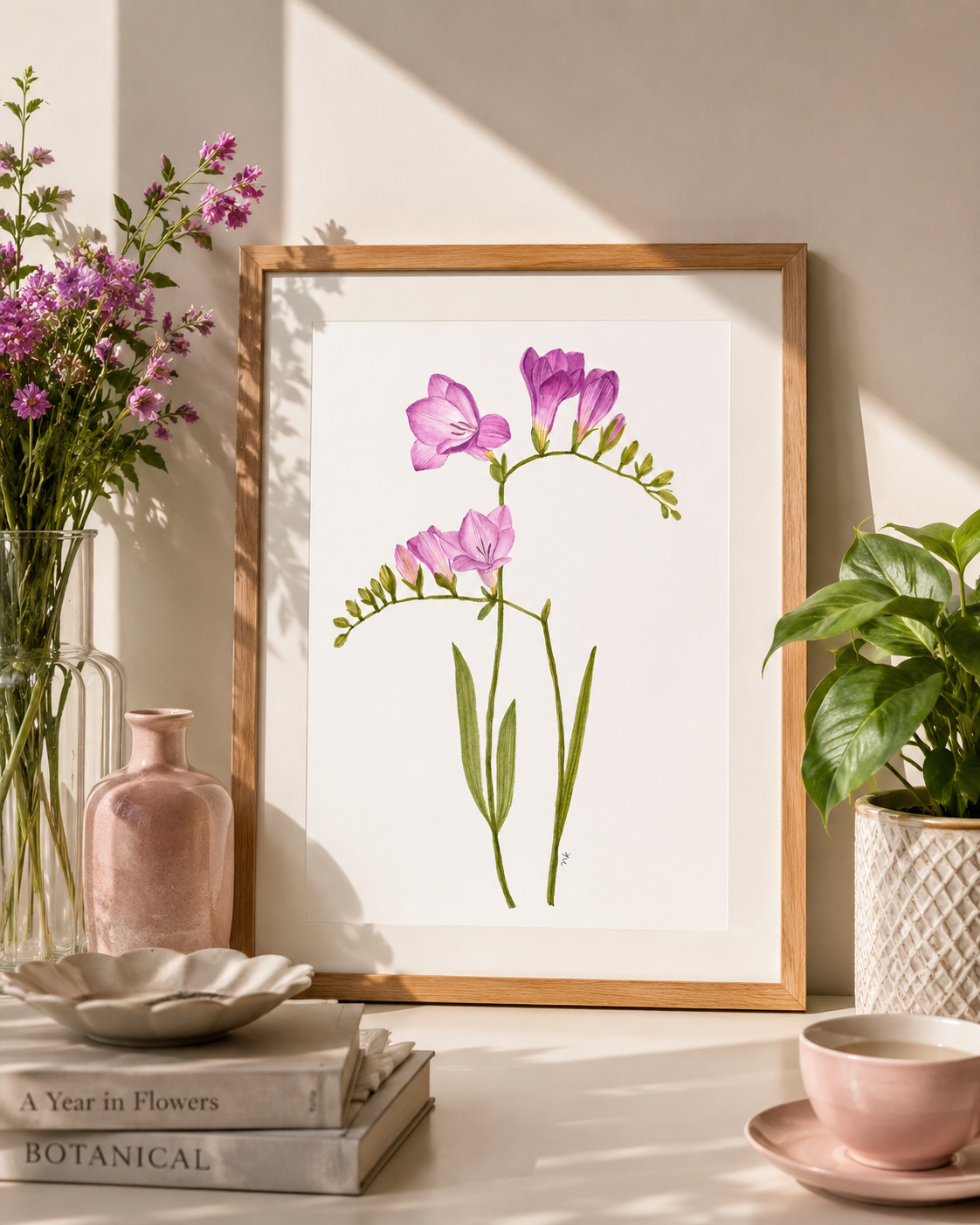Freesia Watercolor Art Print