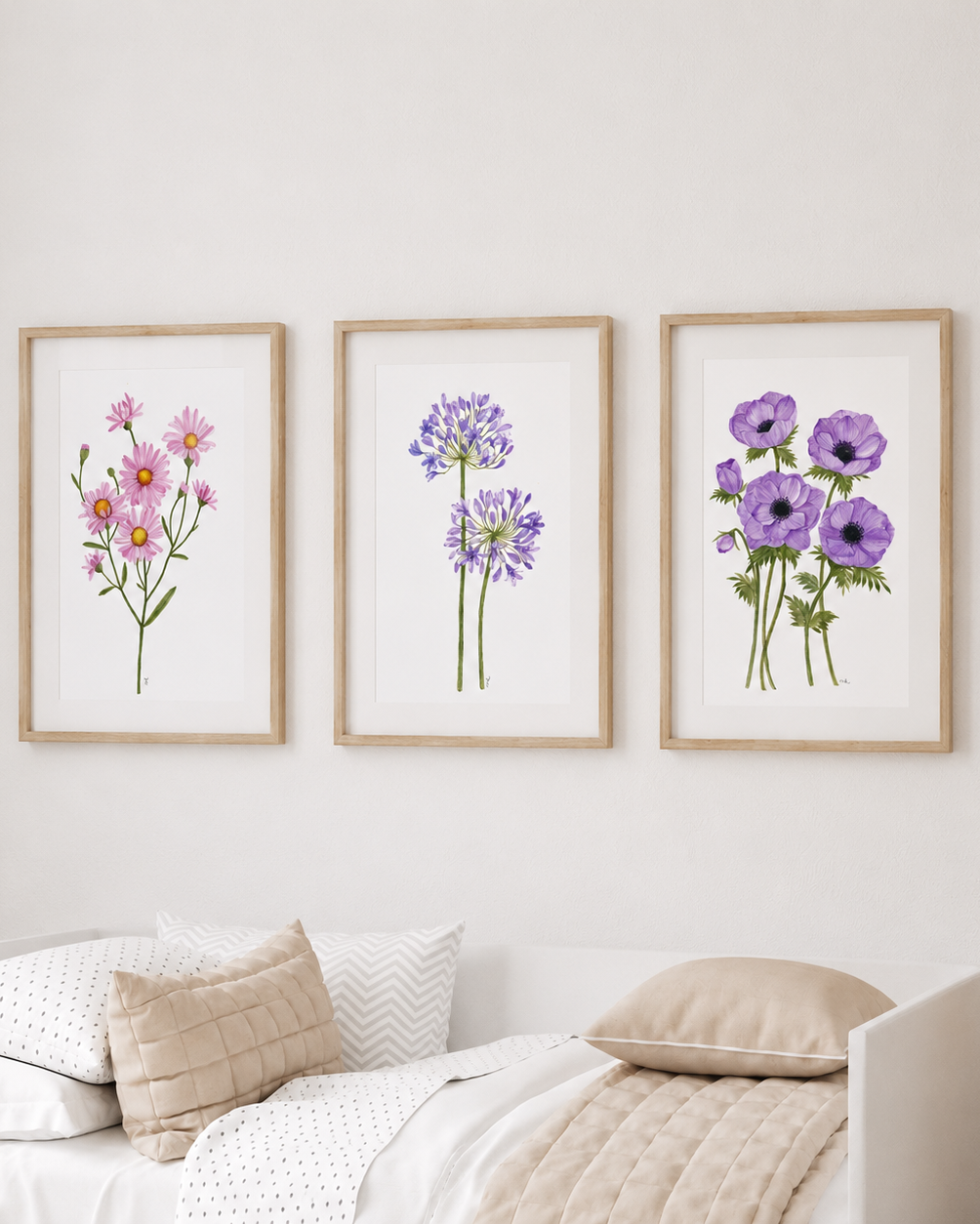 Soft Meadows Art Print Set (set of 3)