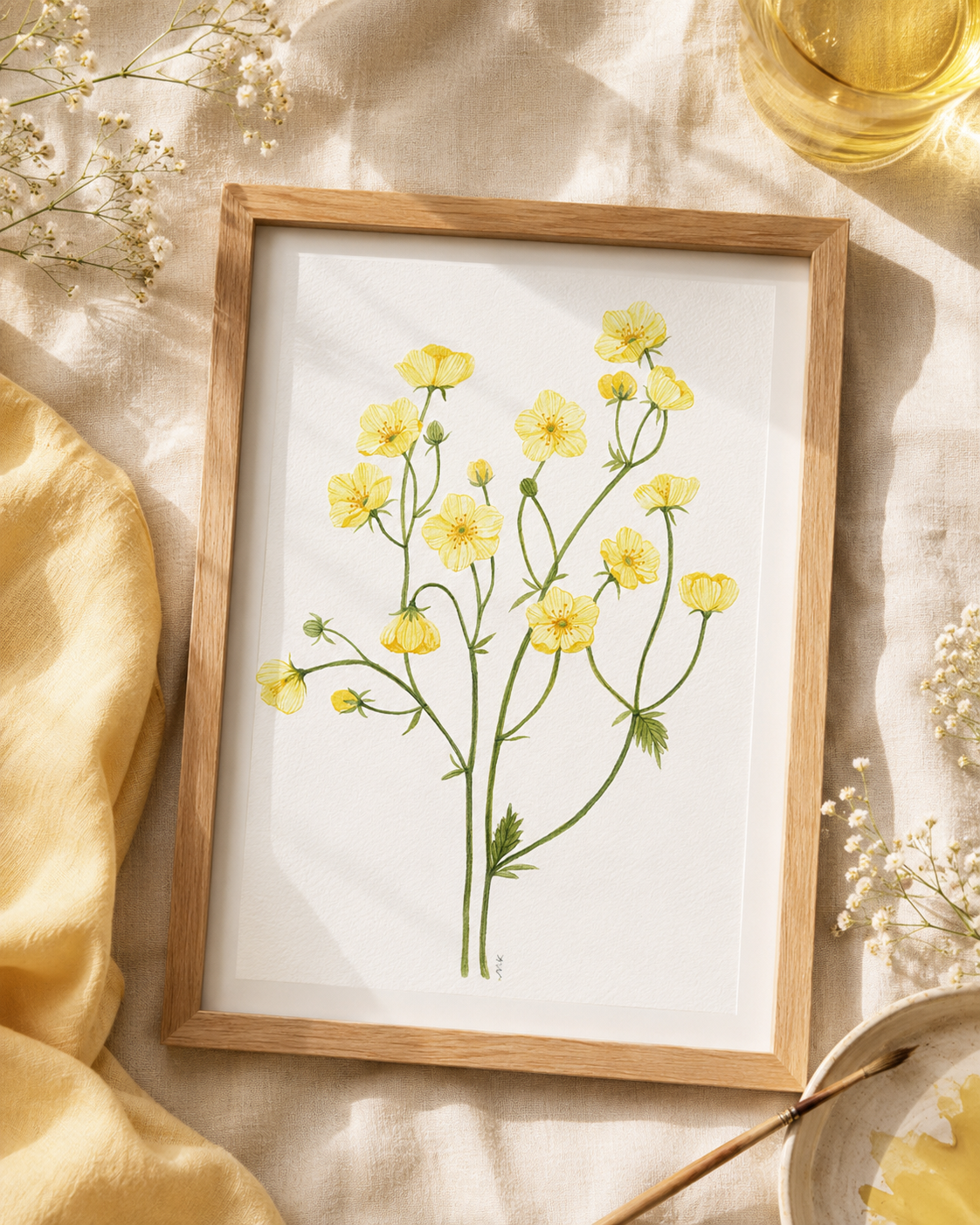 Buttercup Watercolor Art Print