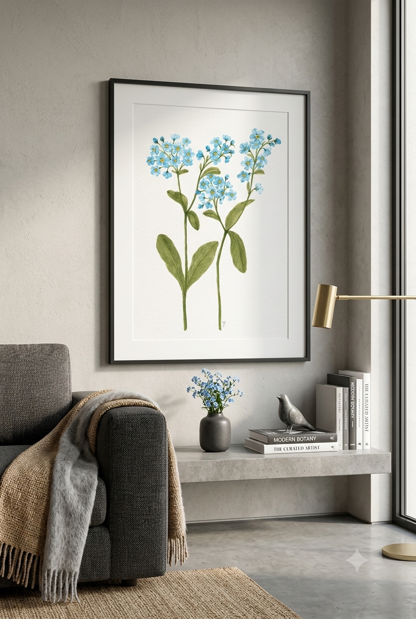 Forget-Me-Not Watercolor Art Print