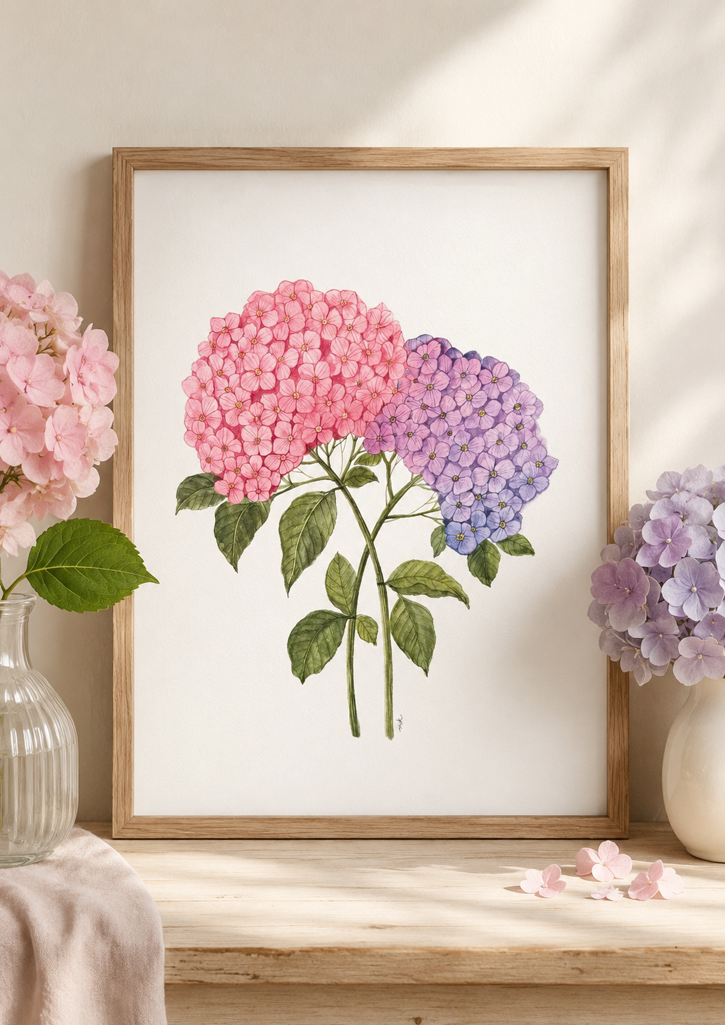 Hydrangea Watercolor Art Print