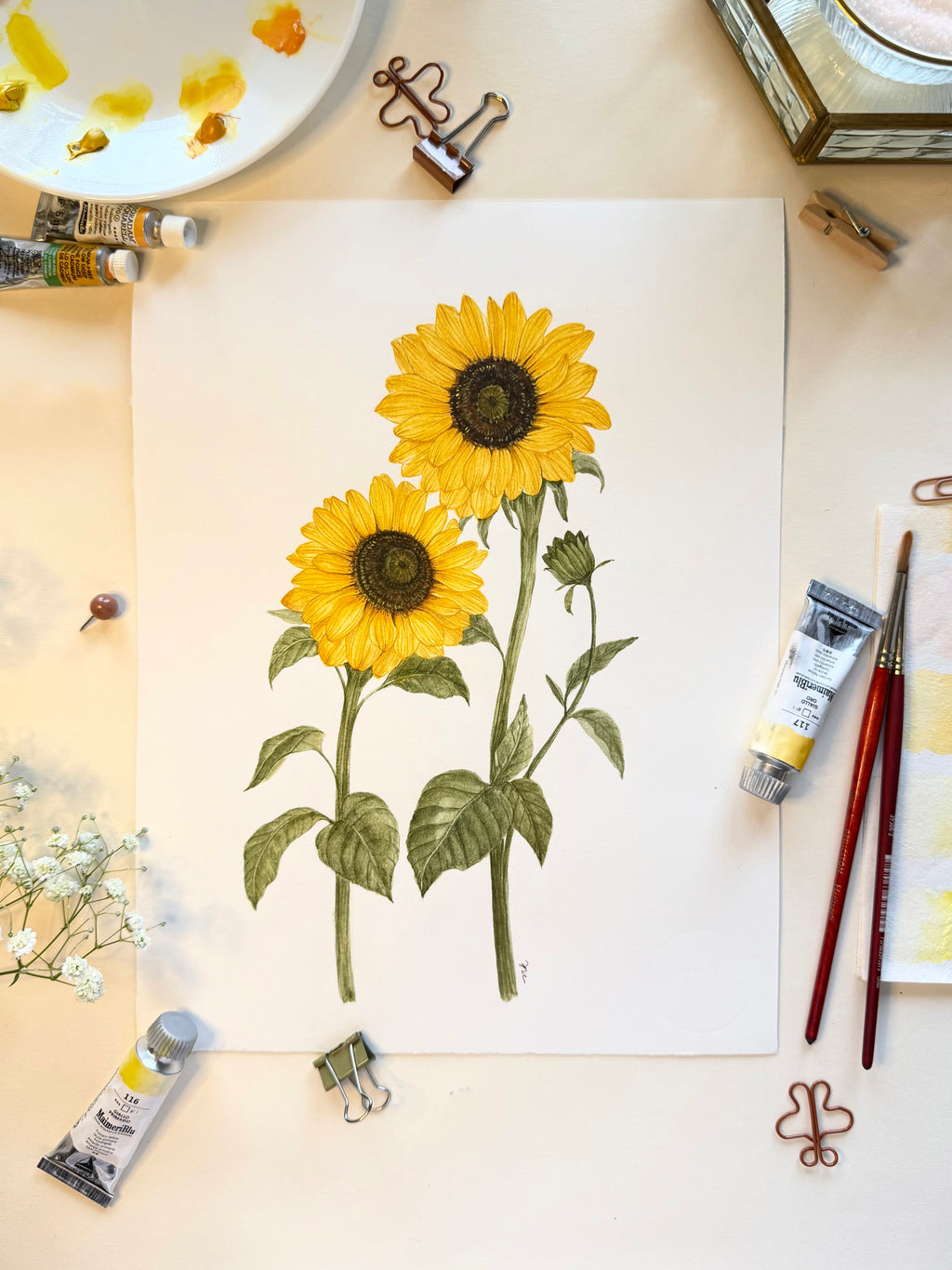 Sunflower Watercolor Art Print