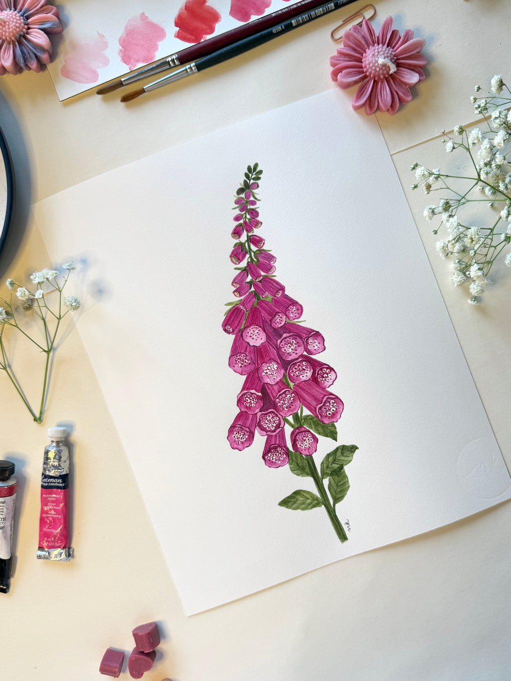 Foxglove Watercolor Art Print