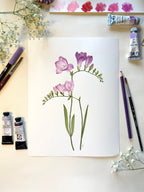 Freesia Watercolor Art Print