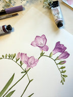 Freesia Watercolor Art Print