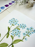 Forget-Me-Not Watercolor Art Print