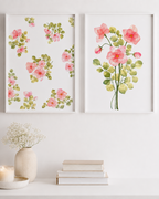 Soft Pink Layered Watercolor Art Print Set (set of 2)